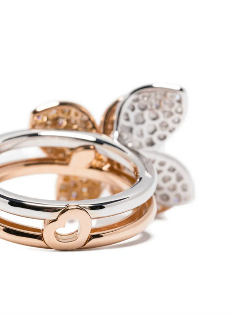 18K rose and white gold Petit Garden Libellule diamond ring